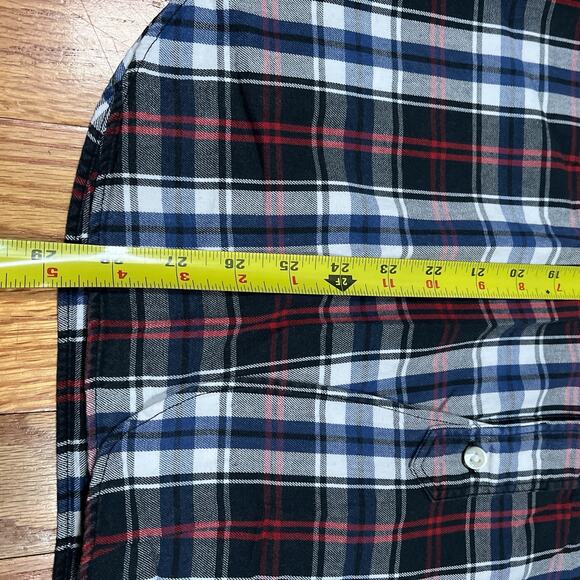 Sugar Cane Light Cotton Check Plaid Short Sleeve Shirt Blue Red Large Japan - Picture 8 of 11